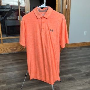 Orange Under Armour Golf Polo Medium